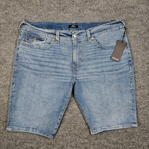 True Religion Ricky Relaxed Straight Denim Shorts Men's 42 Jorts Flap Pockets
